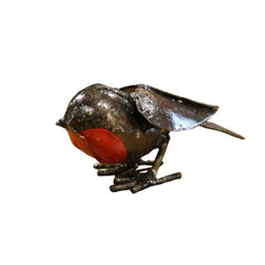 Small Garden robin made from recycled metals 