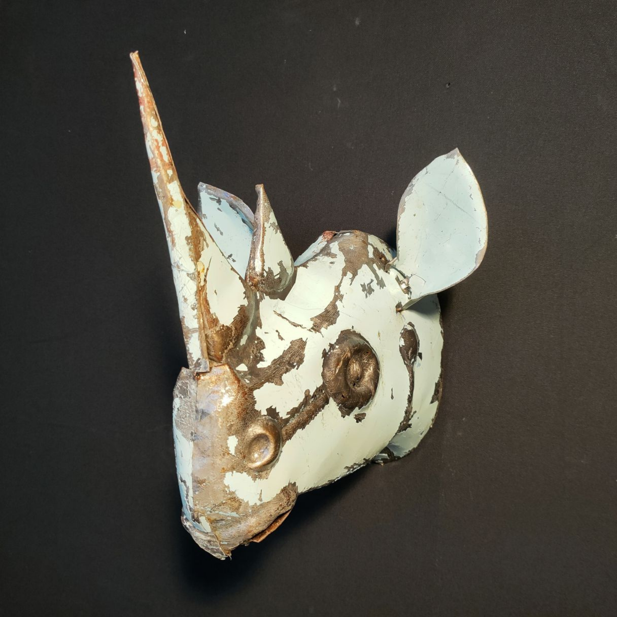 Rhino Recycled Metal Mask Head