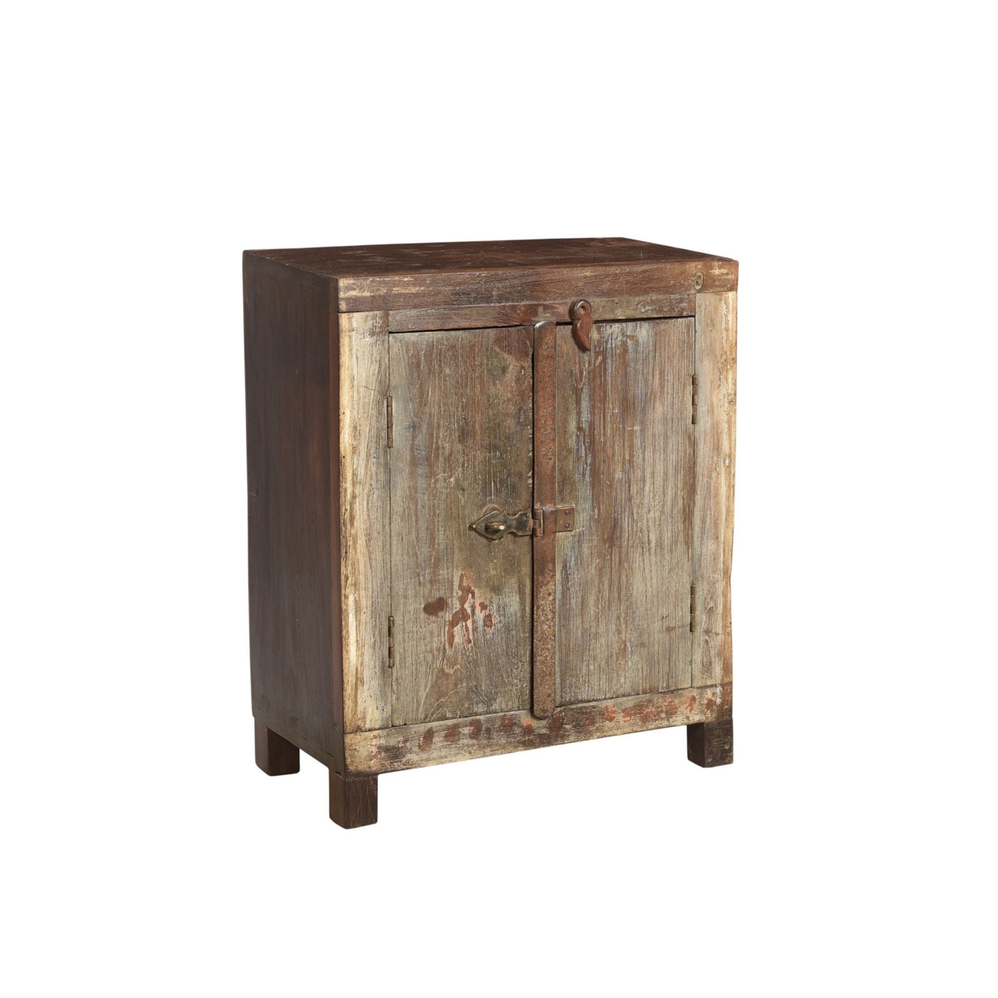 Siberian Locker Distressed Wood With latch Side View