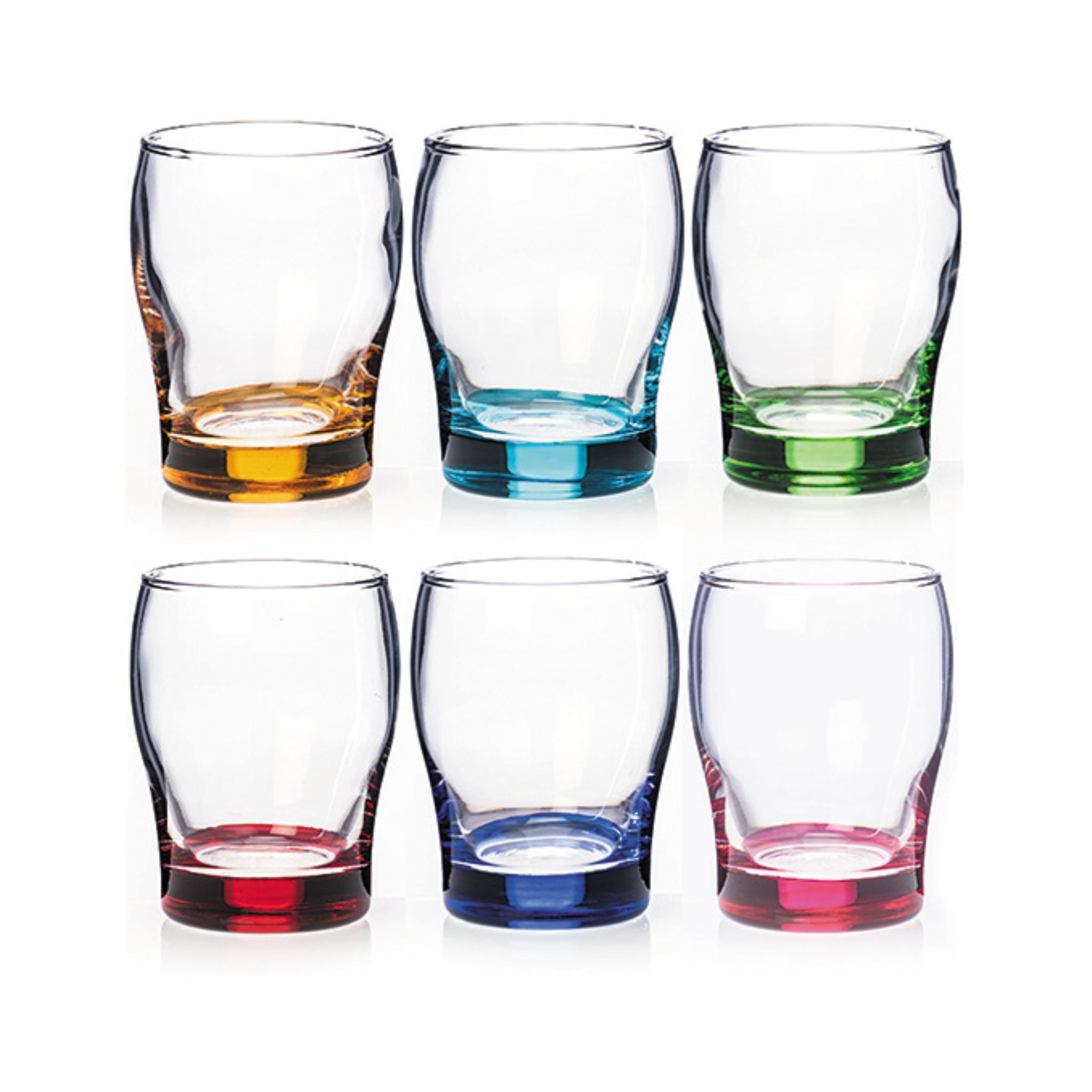 Rainbow Juice Glass Set of 6 full colourful glasses