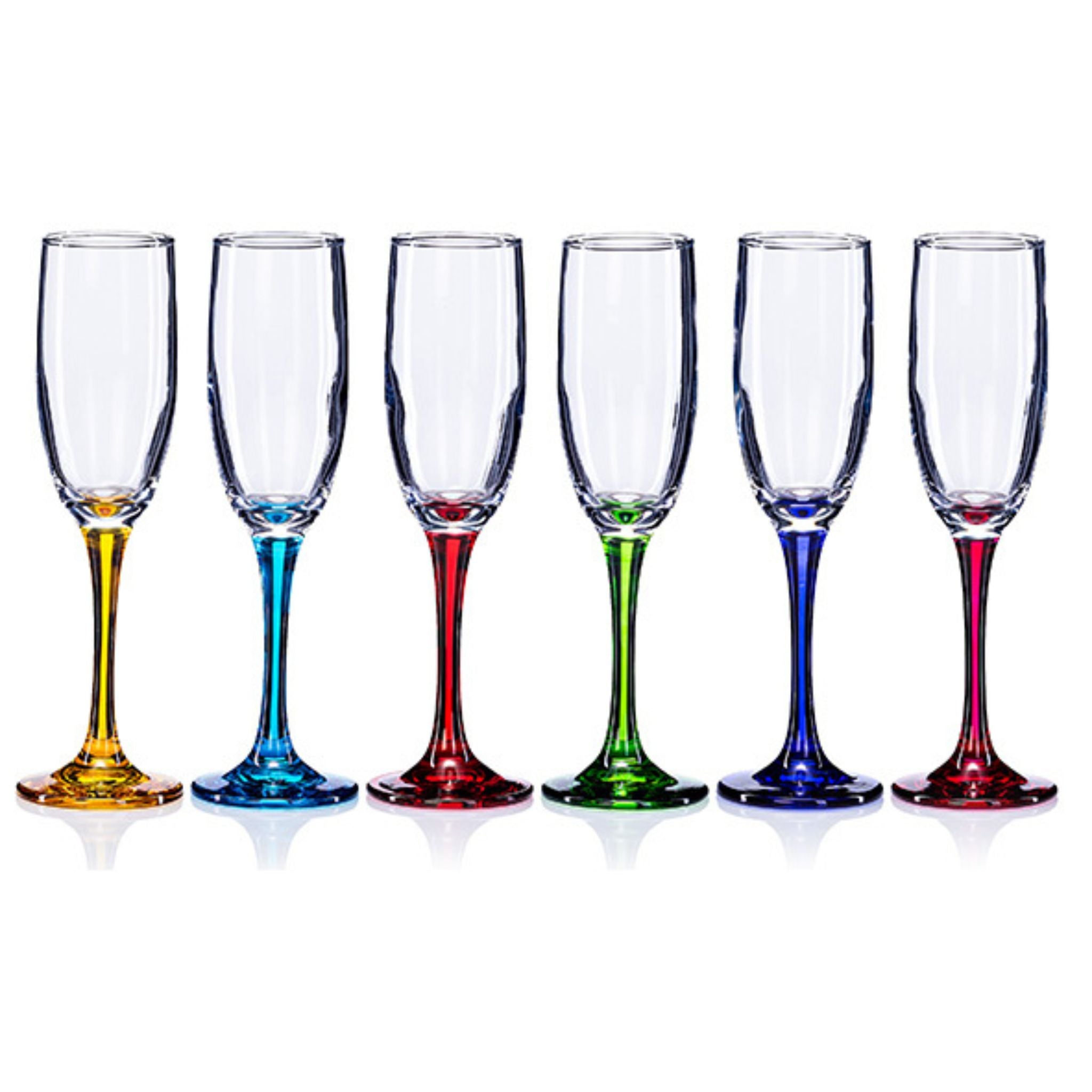 Rainbow Champagne Glass Set of 6