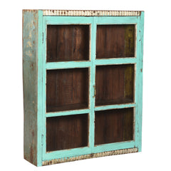 Sky Blue Wall Glass Cabinet Side view 