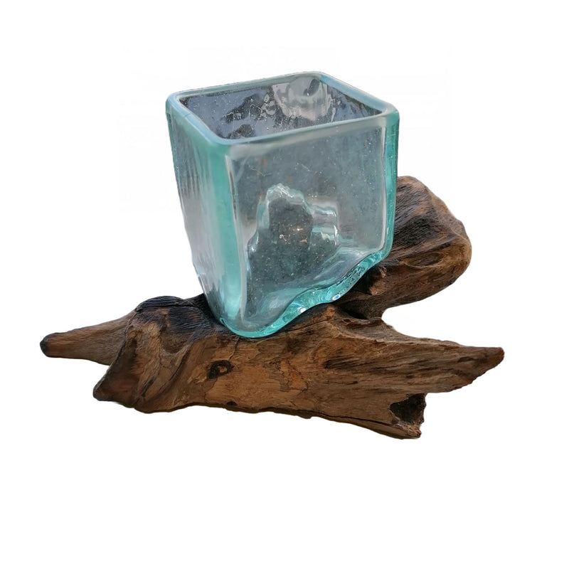 Square Glass Teak Root ide view