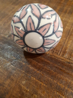 Handcrafted and hand painted ceramic knob 