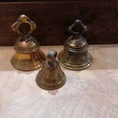 Vintage Indian Brass Bell Small three bells one small and two medium