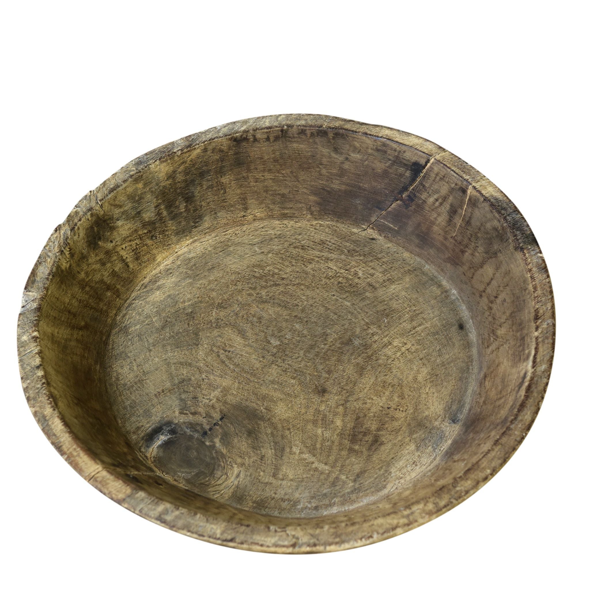 Vintage Wood Bowl view of the inside of the bowl