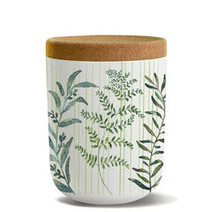 Storage Container with Green Leaves 