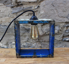 Mondrian square light made of recycled oil tanker metals