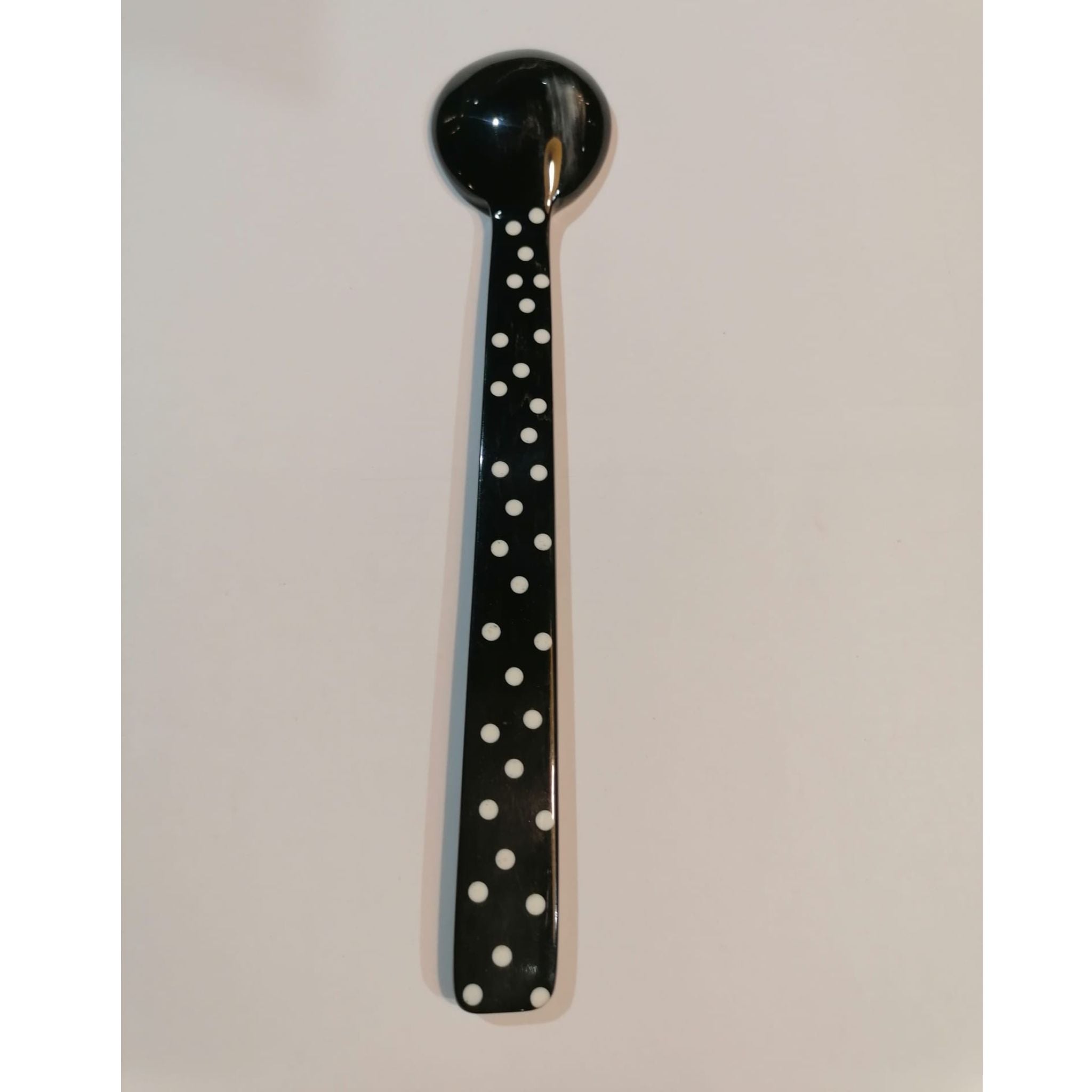 Spoon 18cm Polka Dot view of back on table 