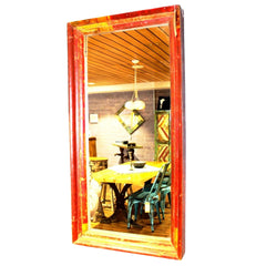 Bamboo Frame Red Mirror - HomeStreetHome.ie